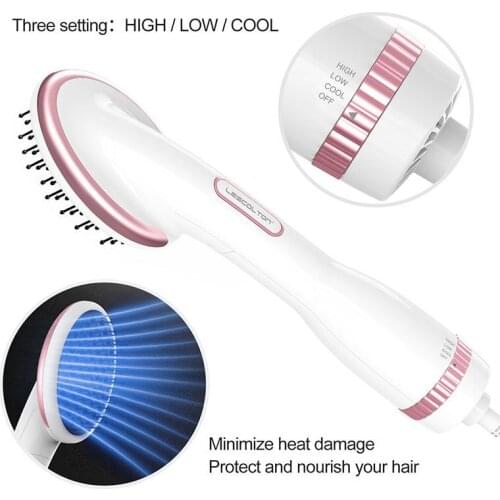 Negative ion hair dryer comb multi function straight hair comb curl hair comb quick dry pet hot air comb dry wet dual purpose