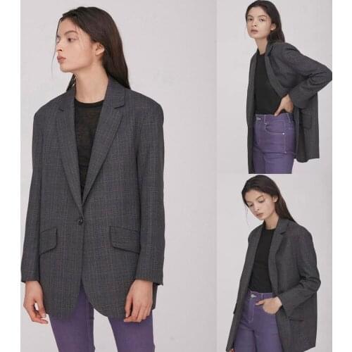 Classic Young Girl Check Suits Custom Made Notched Lapel Loose Plaid Blazer High Quality One Button Casual Daily Jacket