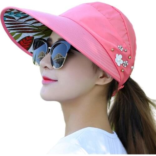 2021 Summer Girls Sun Hats Korean Childrens Beach Caps Kids Flodable Caps with Wide Birm Anti-uv Hats Outdoor Sunhats-1