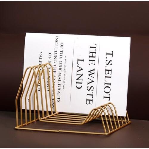 Metal Table Storage Basket Chic Nordic Scandinavian Gold Desk Storage Basket Magazine Organizer bookend Home Decor