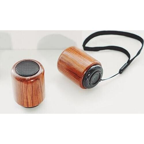 Mini Wireless Bluetooth 4.2 Stereo Wooden Speaker Placed Next To Plants In The Office Study, Super Beautiful Speaker