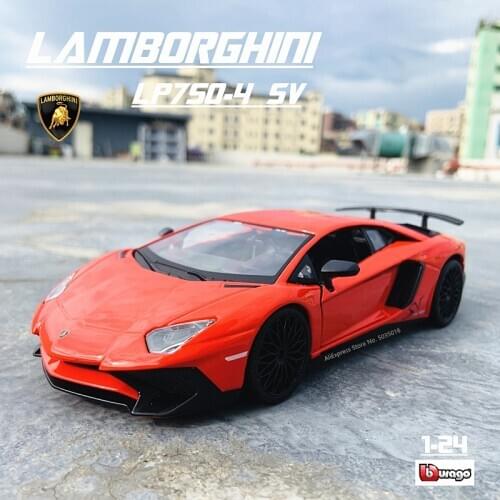 Bburago 1:24 Lamborghini LP750-4 SV model high imitation die casting metal children toy boyfriend gift simulation alloy car