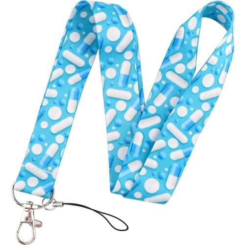 Cartoon Medical Equipment Doctor Neck Strap Lanyards ID badge card holder keychain Mobile Phone Strap Gift Ribbon webbing