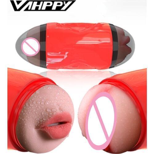 Male Masturbation cup Realistic Silicone Anal Vagina Real Pussy Oral Adult Sex toys for Man masturbator men sextoy No Vibration