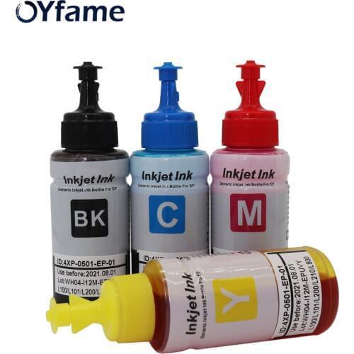 OYfame dye Ink Kit for Epson L100 L110 L120 L132 L210 L222 L300 L312 L355 L350 L362 L366 L550 L555 Printer Refill Ink Kit