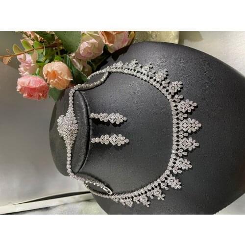 Jankelly Nigeria 4pcs Bridal Zirconia Jewelry Sets For Women Party, Luxury Dubai Nigeria CZ Crystal Wedding Jewelry Sets