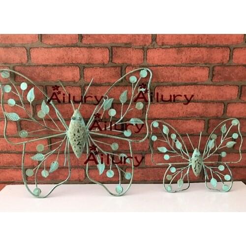 Old antique iron dragonfly small butterfly animal shaped pendant cafe mural wall decoration,home decor