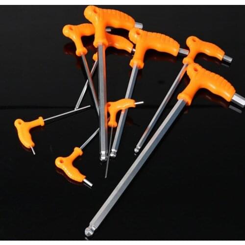 New 9pc/set 9size T-Handle Hex Key Allen Wrench Set Metric 1.5/2/2.5/3/4/5/6/8/10 Ball head CR-V