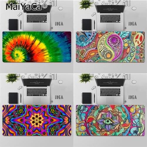 Maiya Hippy Hippie Psychedelic Art Peace Gamer Speed Mice Retail Small Rubber Mousepad Rubber Computer Gaming mousepad