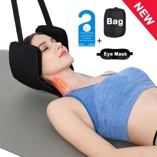 Neck Stretcher Head Hammock Massager For Text Cervical Back Pain Relief Relaxation With Free Eye Mask And Durable Elastic Safety
