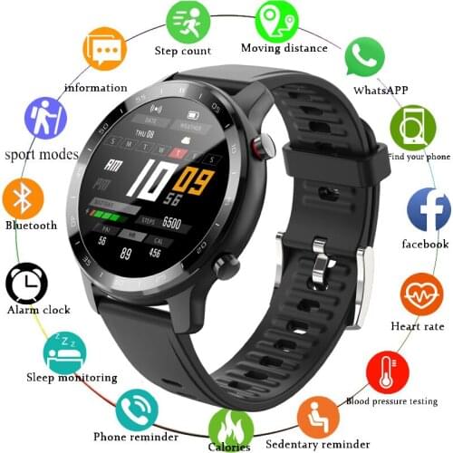 GEJIAN Smart Watch Men Sports Fitness Tracker Waterproof Heart Rate Blood Pressure LED Full Touch Screen smartwatch Women +Box