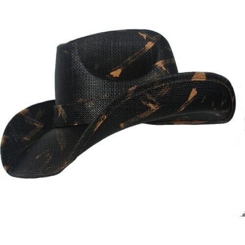 Women Men Straw Cowboy Hat Summer Western Sombrero Hombre Hat Sun Cowboy Cap Beach Sun Hat With Windproof Rope