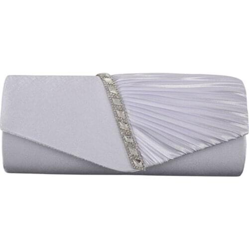 Ladies Diamond Ruffle Party Prom Bridal Evening Envelope Clutch Bag, LY6682 apricot