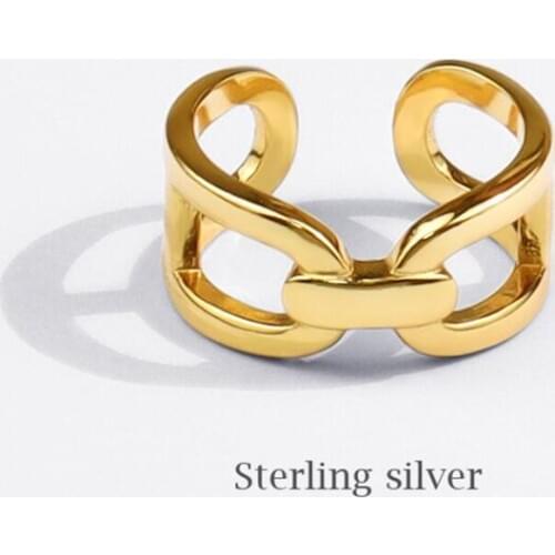 Sole Memory Creative Knot Geometry Cool 925 Sterling Silver Female Resizable Opening Rings SRI755
