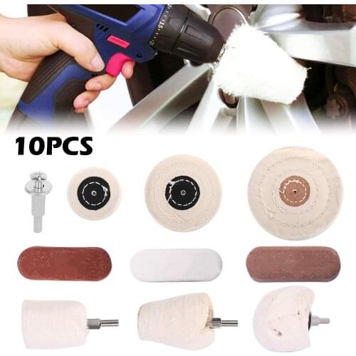 10 Pcs/set Buffing Pad Polishing Wheel with 3Pcs Rouge Compound Polishing Buffing Pad for Car Aluminum Stainless Steel Polishing