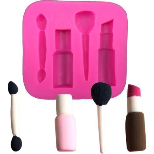 Cosmetics shaped 3D fondant cake silicone mold for polymer clay molds chocolate pastry candy making decoration tools F0075