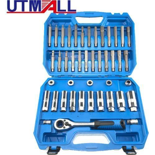 43pcs Steering Hub Suspension Shock Absorber Strut Nut Removal Tool Socket Kit Ratchet Sockets Set
