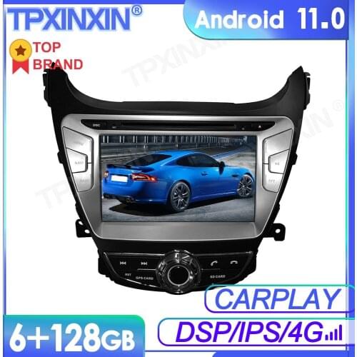 6+128GB Android 11 For Hyundai ELANTRA 2011-2013 Multimedia Player GPS Navi Audio Stereo Screen DVD Head Unit Tape Recorder