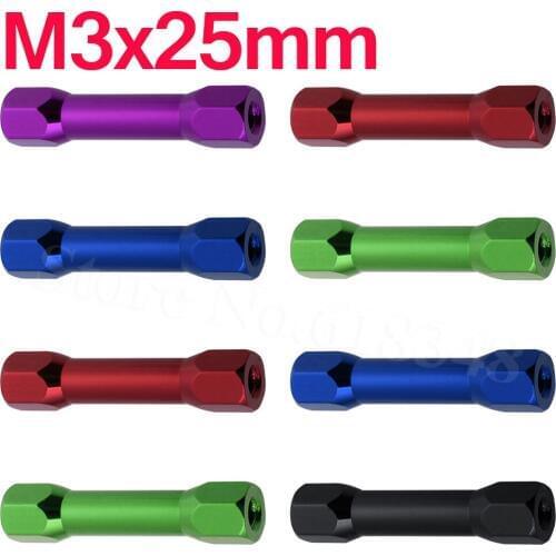 8-pack M3x25mm Aluminum Standoffs Spacer Hex For RC FPV Drone Multicopter