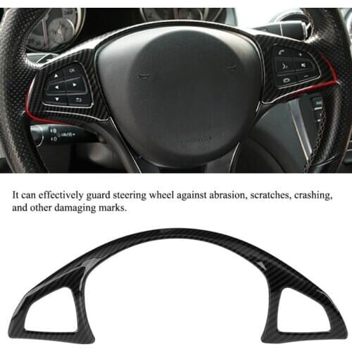 Car Steering Wheel Frame Carbon Fiber Trim Cover for Benz C E GLC Class W205 W213 X253 2016-2018