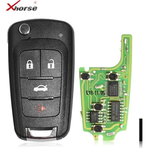Xhorse XNBU01EN Wireless Remote Key For Buick Flip 4 Buttons English Version 10pcs/lot
