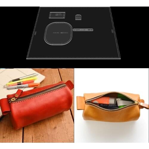 Pencil case leather art paper pattern template sewing pattern DIY handmade leather acrylic version type drawings
