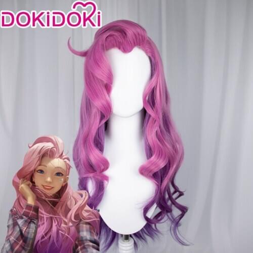 DokiDoki Game League of Legends Cosplay KDA Seraphine Cosplay LOL League of Legends K/DA Costume Seraphine Wig Halloween