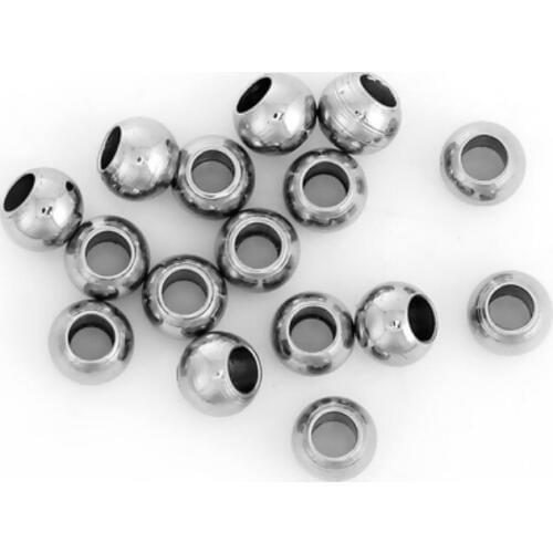 DoreenBeads 304 Stainless Steel Seed Beads Drum Silver Color 3mm/4mm/5mm/6mm DIY Making Bracelets Necklace Jewelry Findings