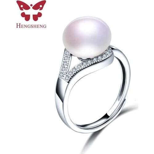 HENGSHENG 2019 Fashion elegant ring of natural AAAA 10-10.5mm freshwater pearl female rings/quality anniversary birthday gift