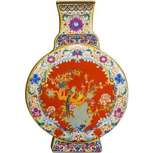 Antique Palace Enamel Vase Chinese Porcelain Flower Vase Collection Vase