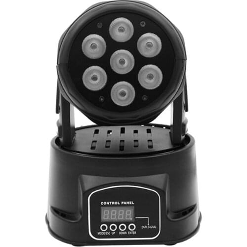 Grezer 7* 8w RGBW DMX512 Controller Mini LED Wash Moving Head Party Stage Lights