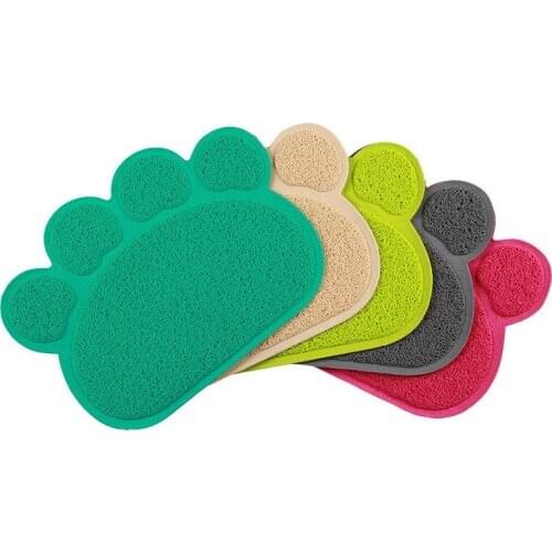 Pet Dog Cat Feeding Mat Dog Paw Shape Pet Bed Mat Dish Bowl Food Water Feed Wipe Easy Cleaning Pad DB709