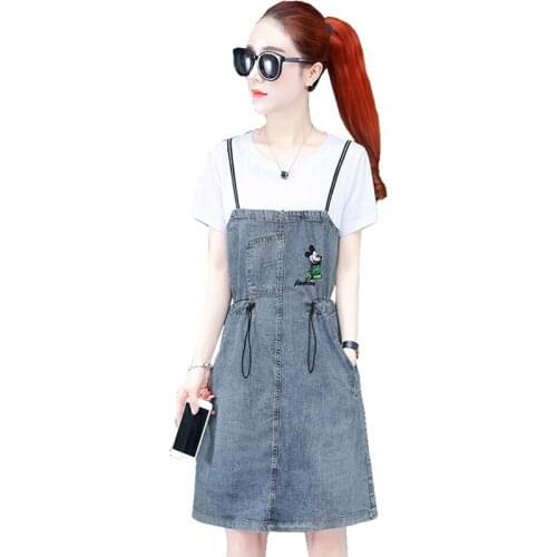 Fashion women summer dresses Girl student casual slim dress O- neck short sleeve striped fake two piece stitching vestir OK737