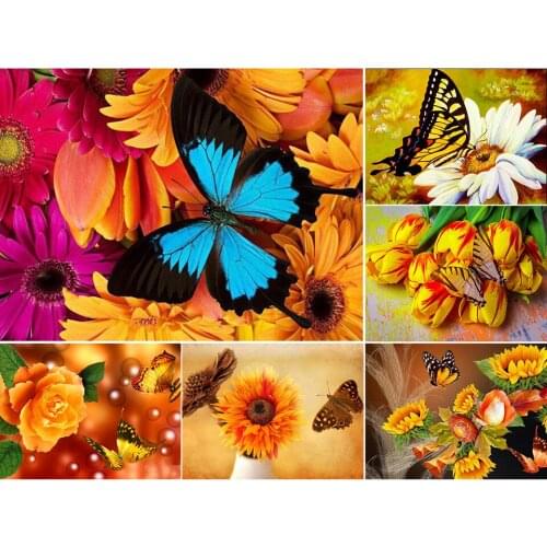 5D DIY Diamond Painting Butterfly Flowers Cross Stitch Kit Full Drill Embroidery Mosaic Art Picture of Rhinestones New Arrivals