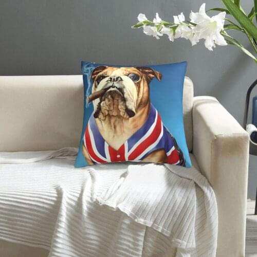 British Bulldog pillowcase printed cushion cover sofa waist pillow pillow cover