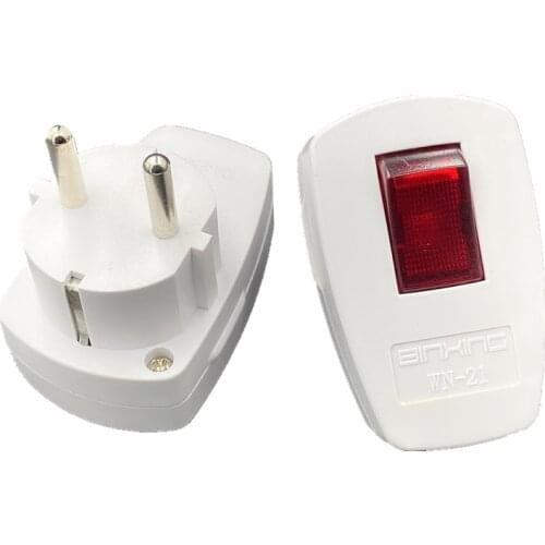 Germany Schuko Rewireable Power Plug Wih on-off Power Swtich 250V 10A EU CEE 7/7 Standard Adapter Receptacle Connector