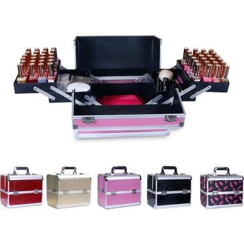 New Women Cosmetic Bags ,Nails Makeup Toolbox, Multifunction PVC Beauty Box Travel bag Luggage bag Suitcase Girl light handbag