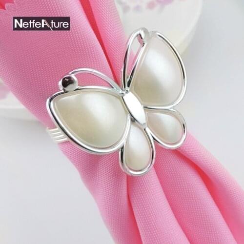 Wholesale 6pcs Butterfly Napkin Rings Serviette For Wedding And Hotel Supplies Free Shipping Dinner Table Christmas Decors