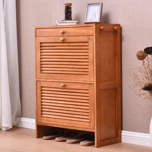 Simple Modern Shoe Rack Organizer Shelf Cover Dustproof Entrance Storage Furniture Solid Wood Home Meuble Chaussure Room HX50XG