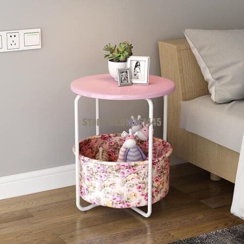 Simple Sofa Side Table Corner Multifunctional Small Tea Table Bedroom Bedside Table Shelf Household Small Round Table