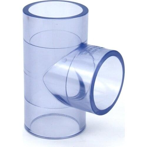 Transparent Tee Connector Aquarium Fish Tank DIY Tools Garden Irrigation UPVC Joint Water Pipe Connectors 1 Pcs