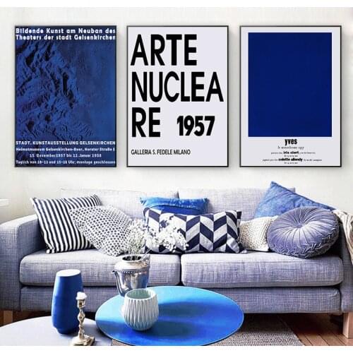 Nordic Abstract Blue Art Canvas Painting on The Wall Art Posters Prints Wall Pictures for Living Room Home Wall Cuadros Decor