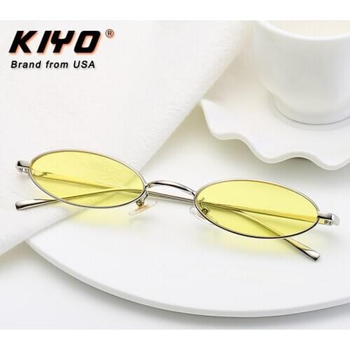 KIYO Brand 2020 New Women Men Oval Sunglasses Metal Classic Sun Glasses High Quality UV400 Driving Eyewear 2696