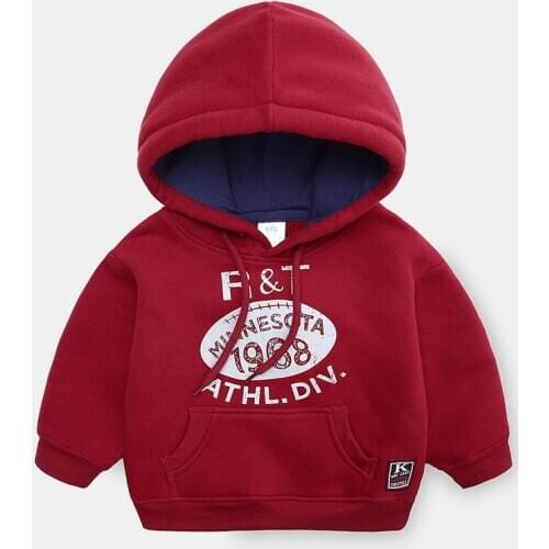 Baby Boys Hooded Sweatshirt 2021 Winter New Boys and Girls Pullovers Clothing Children Plus Velvet Padded Hooded Jacket T Shirt