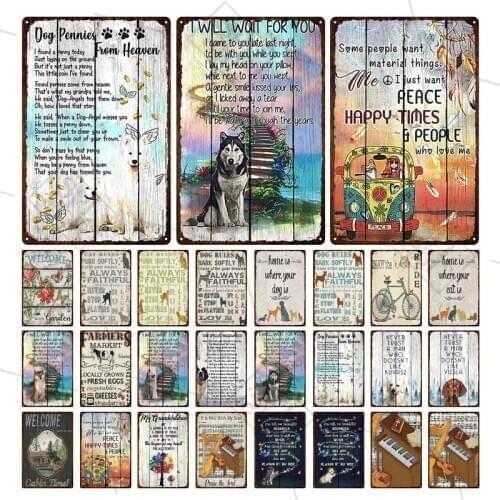 I'll Wait for You Dead Dog Memorial Metal Sign You Are Always At My Side Cat and Dog Tin Plate Animal Plaque Wall Stickers