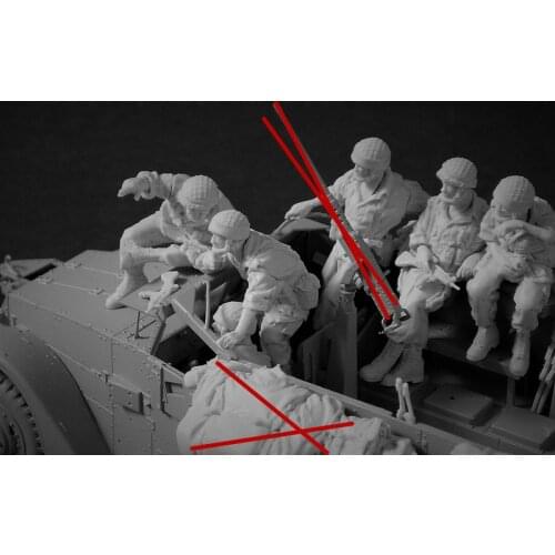 1/35 Resin Figure Model Kit Unassambled Unpainted X321(6 figures NO CAR)