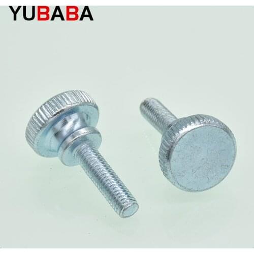50/20/10pcs M3 M4 M5 M6 Carbon Steel Knurled Thumb Screws with collar round head with knurling manual adjustment screws bolt
