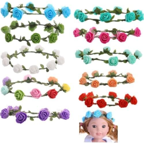 Doll Accessories 1 Set Randomly Send 2020 New Cross Knot Hairband Solid Bowknot Head Doll Girls Headband Fit 14 Inch Doll