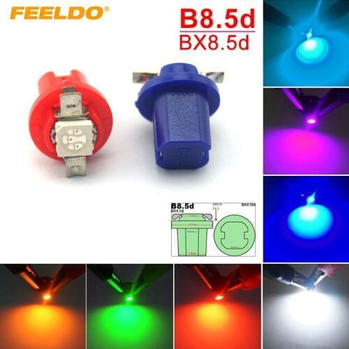 FEELDO 30Pcs Car 12V B8.5d/BX8.5d/BAX10d 1SMD 5050 Gauge Dashboard LED Light Interior Lamp 7-colors #FD-4237