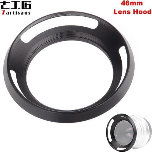 7artisans Cameras Lens Hood 46mm Metal Vented Lens Hood for 7 artisans 25mm f1.8 for Sony for Leica Canon Nikon Lens Black